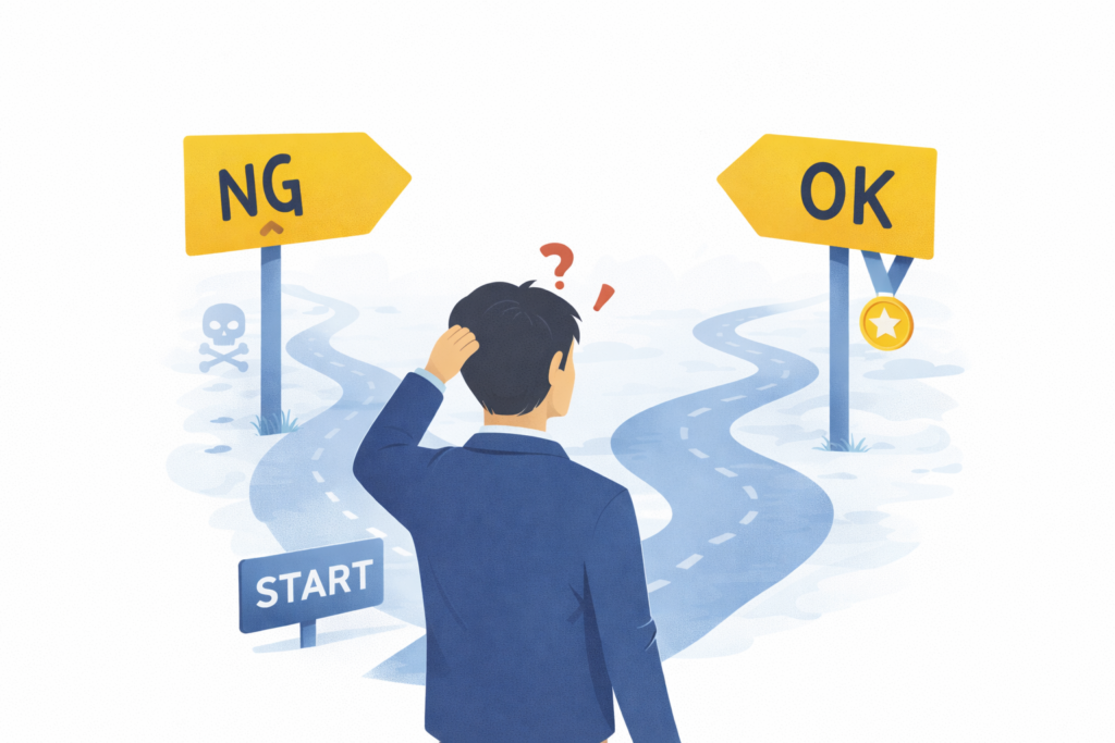 英語学習の始め方が分からず迷ってしまう初心者のイメージ